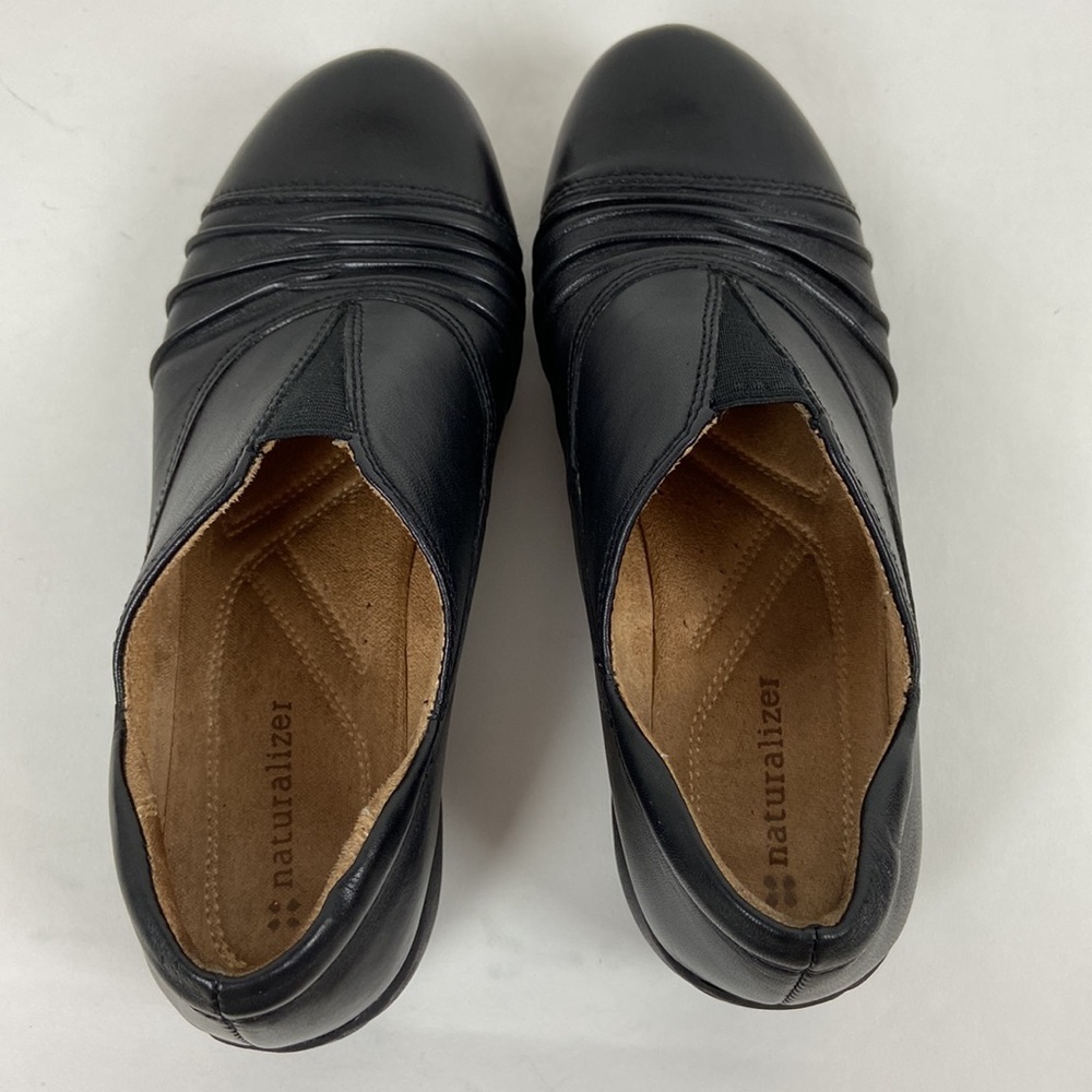 Naturalizer Jolton Black Leather Loafer Slip-on Low Heel Wedge Sz 7 - Picture 12 of 16
